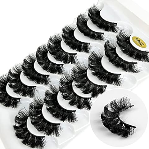 KOKAY False Eyelashes Russian Strip Lashes Faux Mink Lashes 8 Pairs DD Curl, Reusable Fluffy 3D Fake Eyelashes Thick Soft Waterproof for Gift (K002,15MM) Cover