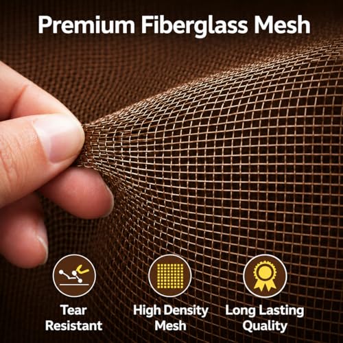 Image of Polyester Magnetic Mosquito Net for Door 210 * 100cm | Mosquito Curtain for All Types & Sizes Door Nets for Mosquitoes Auto-Closing Insect Screen to Keep Mosquitoes Out Black (Brown)