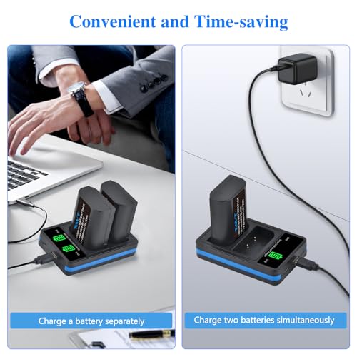 TAVT 2Pcs 2600mAh DMW-BLK22 Batería y Cargador para Panasonic Lumix DC-S5, S5 II, S5 IIX, S5D, S9, GH6, G9, G9 II, GH5 II, DC-GH7 - imagen 5