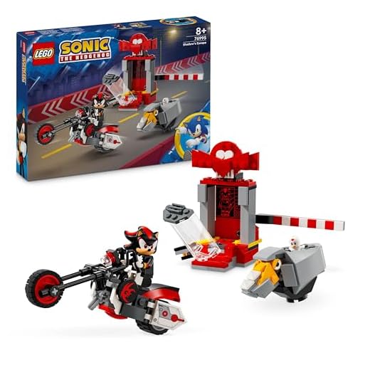 LEGO Sonic the Hedgehog Shadow the Hedgehog Escape, Motorbike Toy for Kids, Boys & Girls aged 8 Plus with Buildable Lab, Badnik Rhinobot & Clucky Video Game Character Figures, Gifts for Gamers 76995