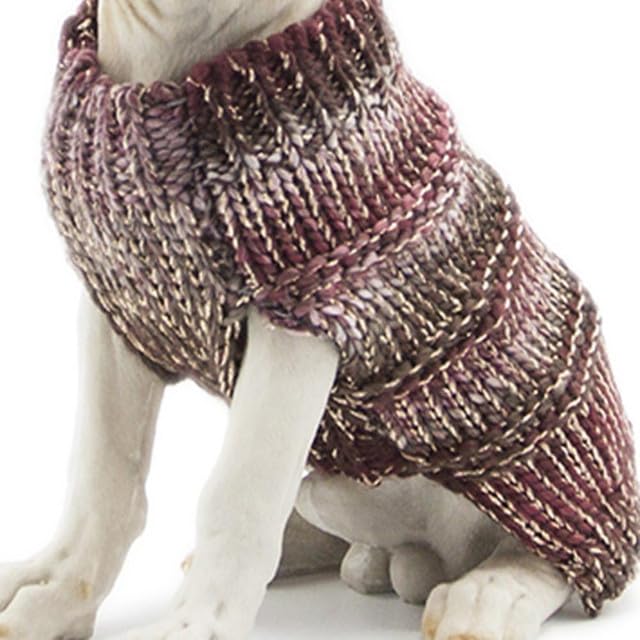Image of Lulala Dog Sweater, Knitted Turtleneck Dog Clothes Cat Clothes Fashion Dog Supplies Cute Dog Clothes Knit Sweater for Small Dog (Wine, 10 Inch)