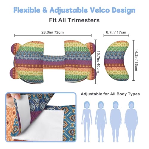 Image of Pregnancy Pillow for Sleeping,Maternity Pillow with Cooling,Maternity Support for Back and Hip Relief,Soft and Comfortable Wedge Pregnancy Pillows Side Sleeping Support for Belly with Removable Cover