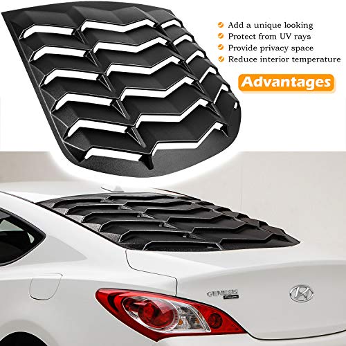 Rear Window Louver Fits For Hyundai Genesis Coupe 2010 2011 2012 2013 2014 2015 2016 Scoop Windshield Sun Shade Covers Fit All Weather In Gt Lambo Style Matte Black Abs #TOP2