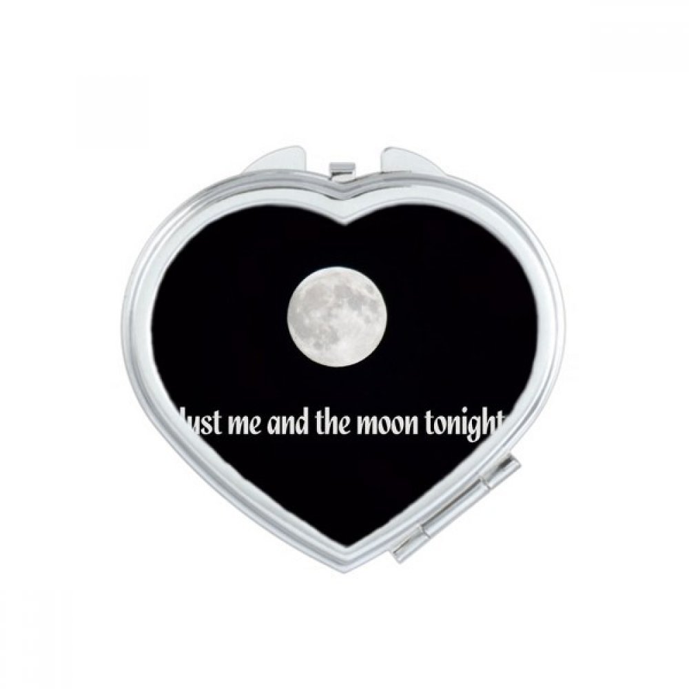 Miroir compact cœur Me and Moon cadeau photo art pour femme