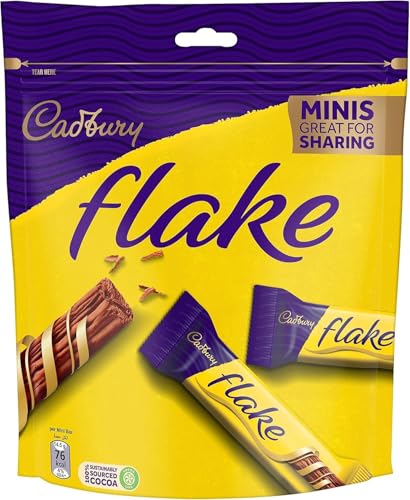 Image of Cadburys Flake Minis Chocolate Bars - Sharing Pack of Delicate Milk Chocolate Fingers, Great for Gifting or Snacking 145gm (UK)
