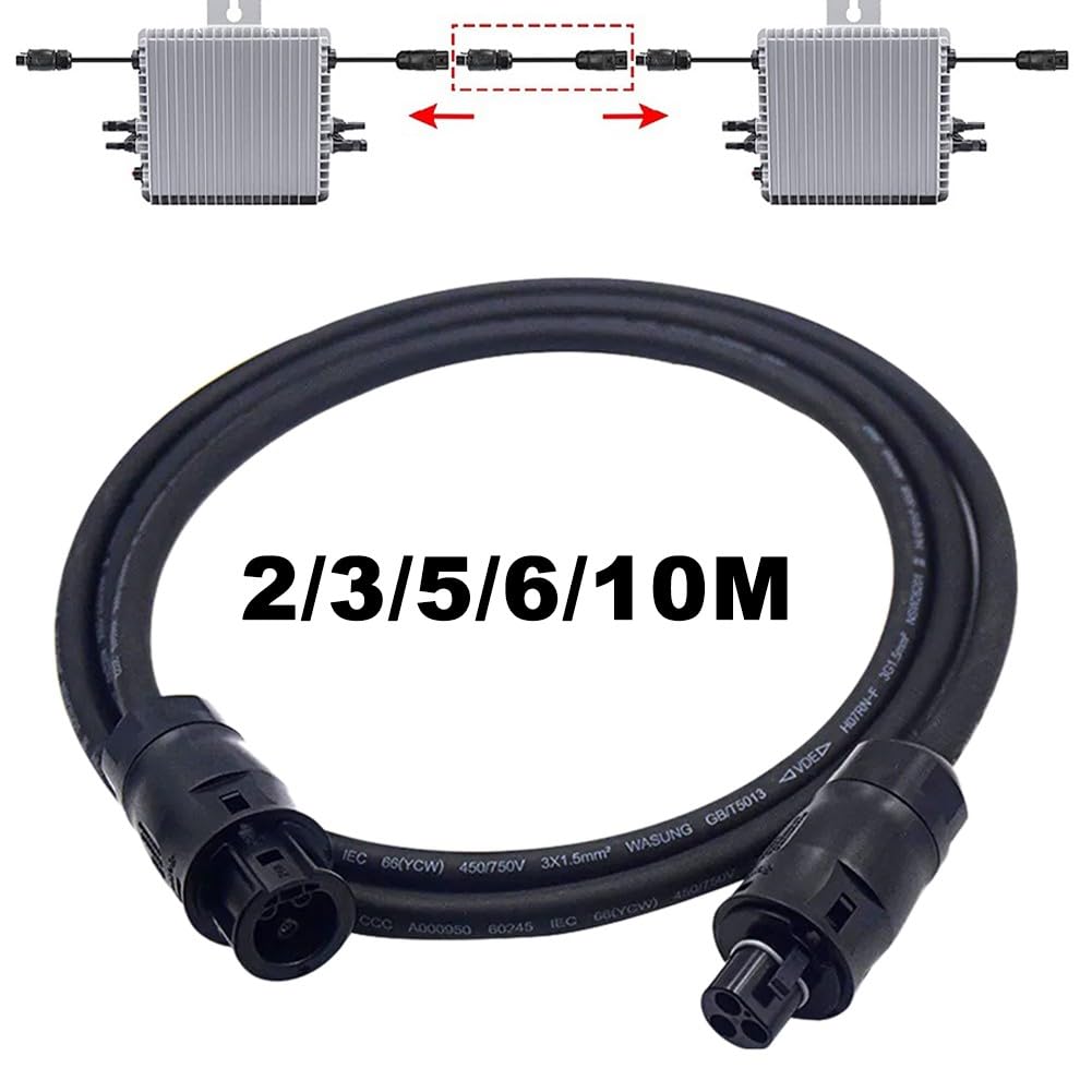 Kabel przyłączeniowy AC z żeńskim BC01 do H07RN-F 3 x 1,5 mm², gumowy kabel, 3-rdzeniowy adapter przedłużający do falowników, 2-10 do miernika M10