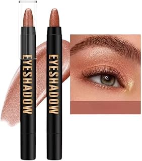 Multifunctional Eyeshadow Stick (1Pcs), Creamy Matte Formula | Long-Lasting Wear, Effortless Blending | Dual Use, Buildable Brown Shimmer Eyeshadow & Apple Cheek Highlighter