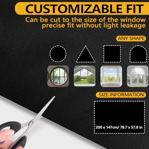 Blackout Blind Stick on Curtains, No Drill Blackout Curtains, Cut to Any Size, Portable Temporary Black Out Blinds for Bedroom, Travel, Nursery & Temporary Use (200×147cm) - Cosy Home Interiors Blackout Blind Stick on Curtains, No Drill Blackout Curtains, Cut to Any Size, Portable Temporary Black Out Blinds for Bedroom, Travel, Nursery & Temporary Use (200×147cm) - Image 4