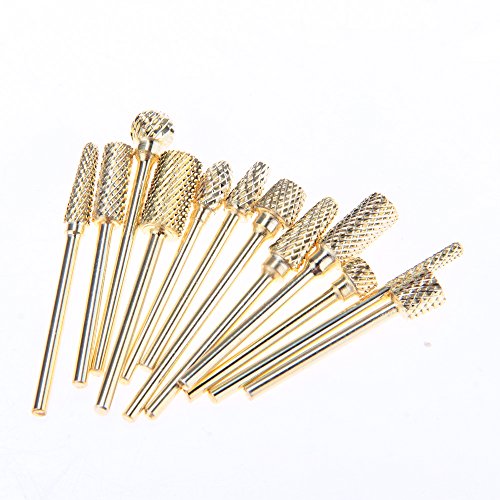 12 PCS Tungsten Steel File Drill Bit Set for Nail Art Electric Manicure Machine