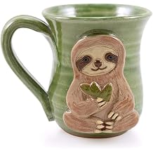 Three-Toed Sloth Mug - American Made Stoneware Pottery, 16-oz