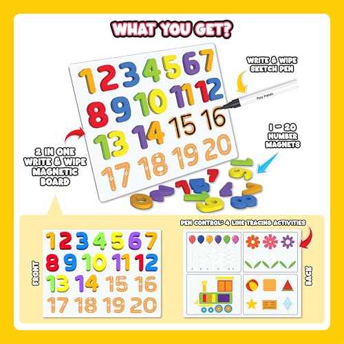Image of Play Panda Learn to Write Numbers Magnetic Learning Board Game for Kids