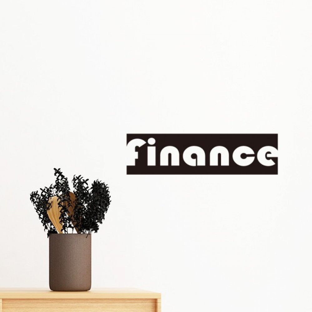 Sticker mural finance autocollant noir 50cm decoration murale chambre et bureau
