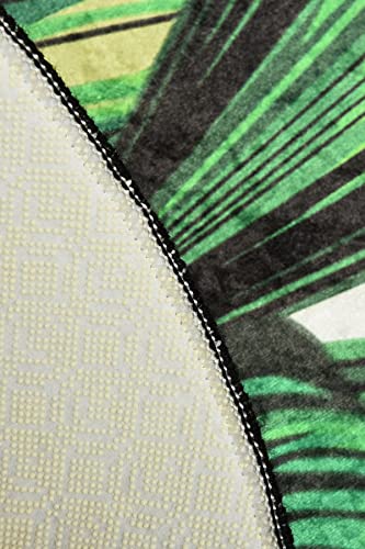 miqna Botanic Badematte Set 2 teilig rutschfeste Badteppich waschbar Badezimmerteppich Grün (Tropic, 60 x 100 cm - 50 x… – Bild 4