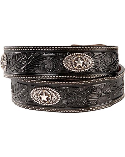 Justin Men's Ranch Star Concho Belt Black 363