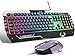 Produktbild UK LayoutQWERTY Keyboard USB RGB Gaming Tastatur und Maus Combo, Anivia GT817 104 Tasten Regenbogen Hintergrundbeleuchtung Tastatur und Maus Set, Computertastatur USB Wired Maus für Windows PC Gamer