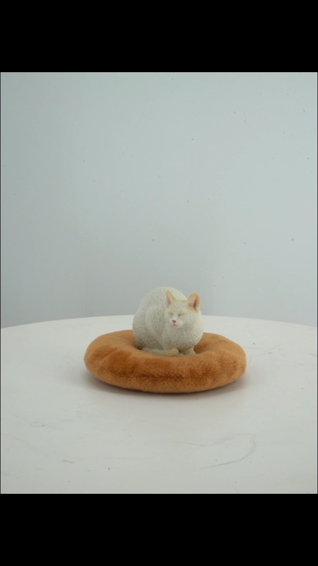 Estatua de Gato Duradero en Resina Naranja para Escritorio miniatura 6