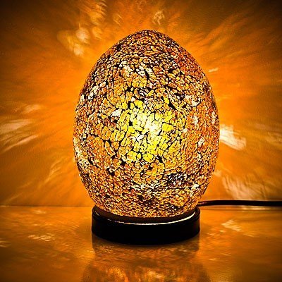 JAUNE MINI MIROIR MOSAIQUE ŒUF LAMPE