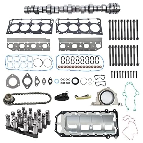 SUSUCAR 5.7 HEMI Cam MDS Lifters Camshaft Kit with Gasket and Timing Chain for 2009-2015 Chrysler 300 Dodge Charger Challenger Durango Jeep Grand Cherokee 5.7L V8 53022372AA Cover