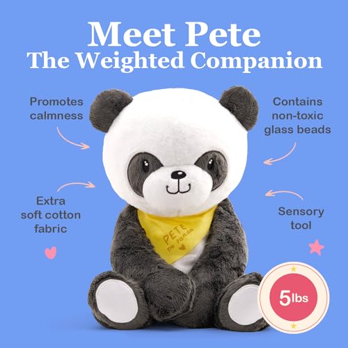 Image of Lilly's Love Weighted Stuffed Animal, 5lb | Sensory Plush for Kids & Adults | Machine Washable Plushie w /Removable Inner | Calming Weighted Stuffed Animal for Anxiety, Pete The Panda