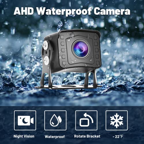 Image of 9 Inch DVR Car Monitor Dual Backup Camera Kit HD 1080P Night Vision IP69 Waterproof Rear View Cam 2 Split Screen Back Up Camera Kit for Car /Truck /Trailer /RV /Pickup 12-35V with 32G SD Card