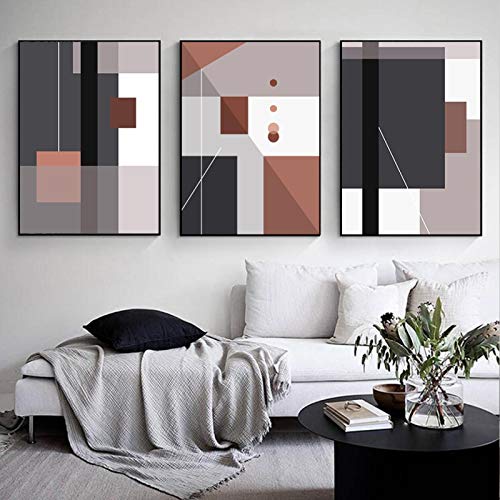 Impression sur toile abstraite 3 pièces décoration murale moderne 60x80cm