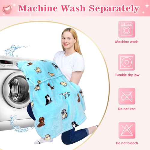 Image of Waitu Wearable Blanket Sweatshirt Gifts for Women and Men, Warm and Cozy Giant Blanket Hoodie, Thick Flannel Blanket with Sleeves and Giant Pocket - Light Blue