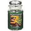 Village candle christmas tree large glass apothecary jar scented candle 26oz green  urban country home decor