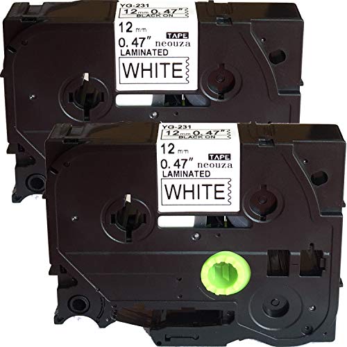Ruban TZe 12mm haute résistance Neouza compatible étiqueteuse Brother P-Touch 2PK