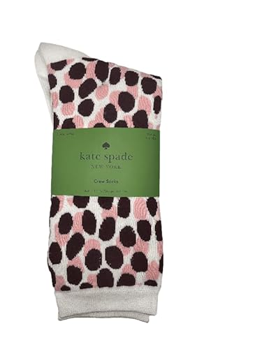 Kate Spade Crew Socks 3 Pack Pink Black Multi