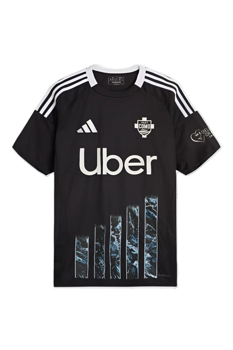 COMO 1907 Terza Maglia Calcio Ufficiale Away 2024/2025 Uomo. T-Shirt Serie A. Jersey Replica con Tecnologia Aeroready e Stampa Lago di Como XS