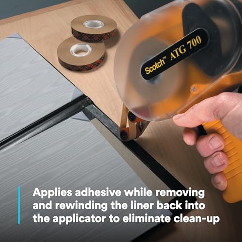 Image of 3M Scotch ATG 700 Adhesive Applicator, 1 /2 in and 3 /4 in Wide Rolls, Yellow,(Pack of 6)
