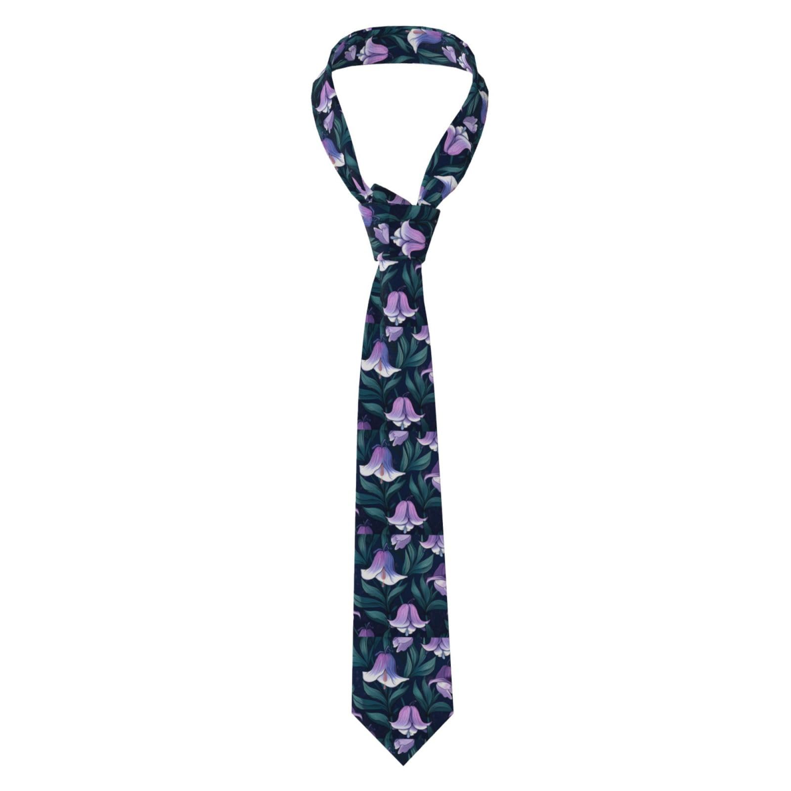 WZYWHJ bluebell pattern Printed Silk men's formal suit tie, suitable for daily use and business gatherings Necktie
