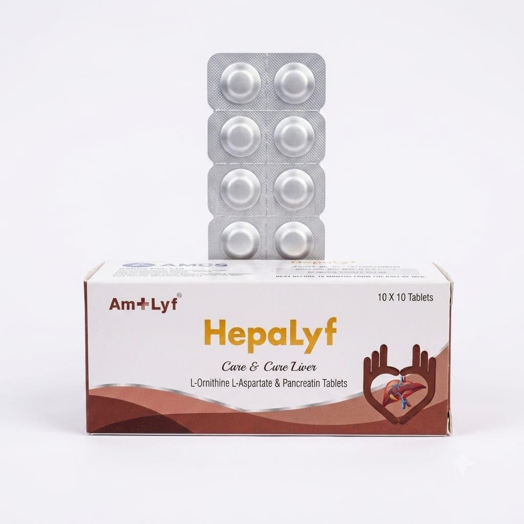 Hepalyf Liver Support Tablets | L-Ornithine L-Aspartate 150 mg with Pancreatin | Pack of 3 Strips-image-15