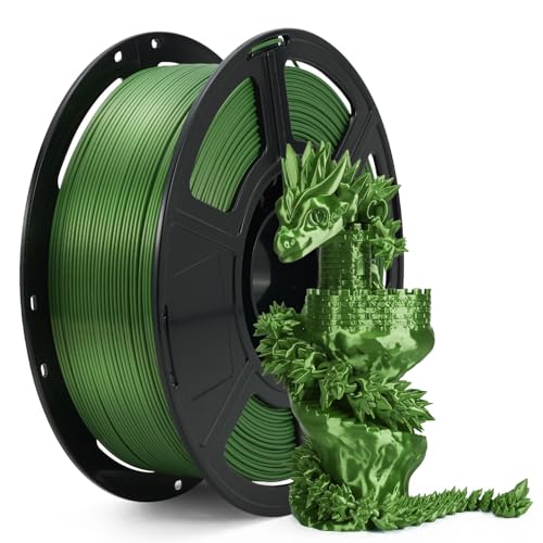 Image of FLASHFORGE Silk+ PLA Filament 1.75mm Green, Silky Texture 3D Printing Filament, Enhanced Layer Adhesion with Stunning Surface Finish; Chrome-Like Brilliance and Silk-Smooth Perfection