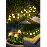 Brightown Solar Mushroom Garden Lights for Outside, 20 LED 32.8FT Solar Pathway Lights Outdoor Waterproof for Fence with 8 Lighting Modes for Patio Yard Decorative - Image 2