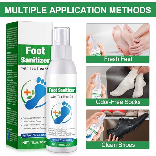 Image of 2PCS Tea Tree Oil Foot Spray, Transparent Foot Spray Refreshing, Natural Tea Tree Oil Spray (120ml /4.06 oz)
