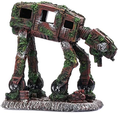 MEIZI Aquarium Decoration Large 21X15X9CM Aquarium Decoration Resin Aquarium Accessories Aqua Ornaments For Small Shrimp Turtle Fish Tank Accessories (15X14X8CM Robot Dog)
