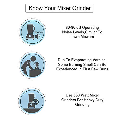 Image of Baltra Promo (550 Watt) Mixer Grinder 3 Steel Jars Turquoise & White(ISI Certified, 2year warranty with Doorstep Service)