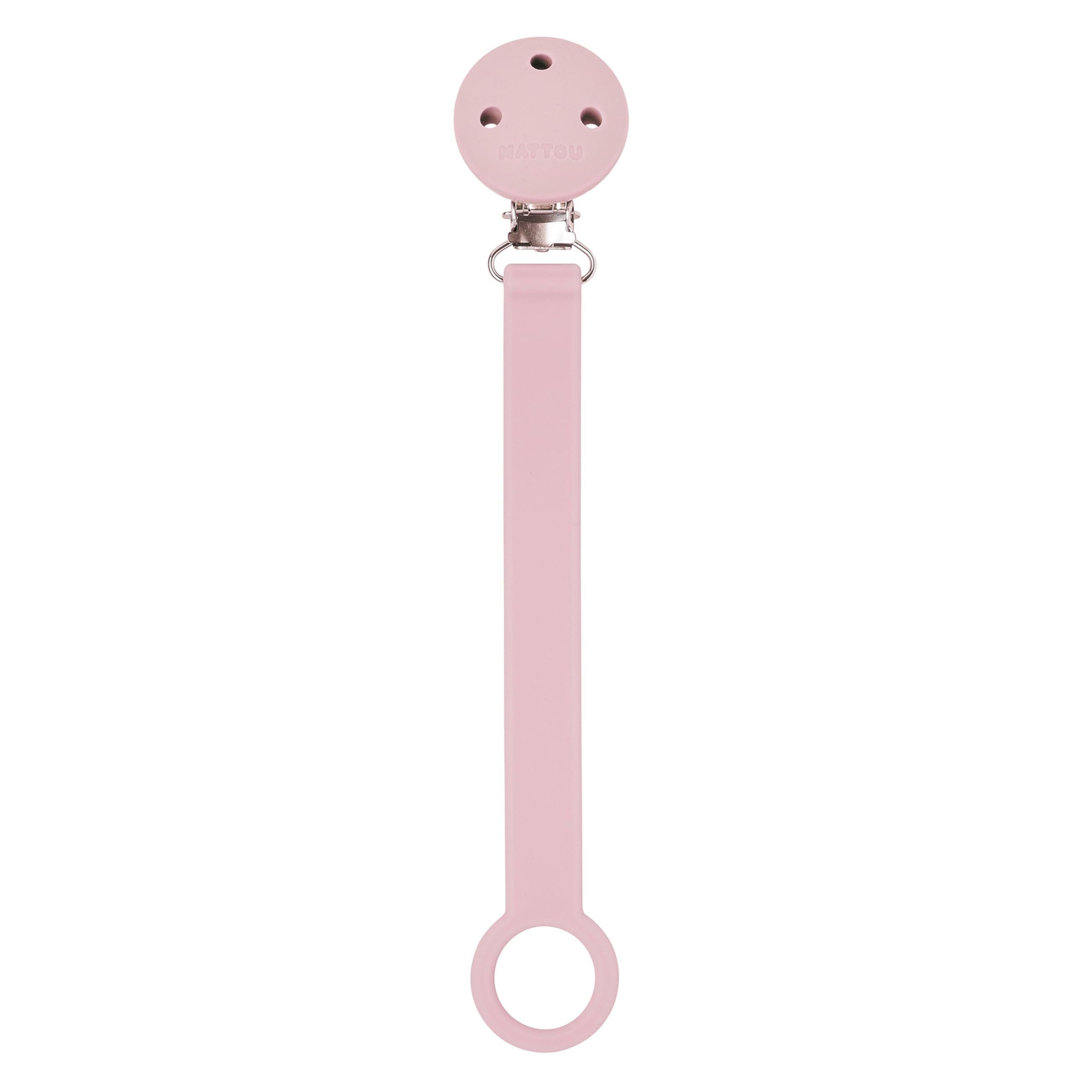 Nattou Pacifier Clip with Universal Holder Silicone, 21 cm, Pink