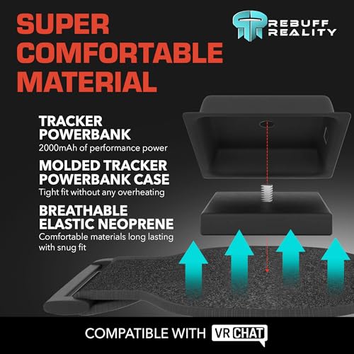 Image of Rebuff Reality Trackstrap Plus Vive Ultimate Tracker Straps | Compatible with Vive Tracker 2.0 3.0 Tundra Tracker, Dance Dash VRChat Full Body Tracking, 20+ Hour Playtime