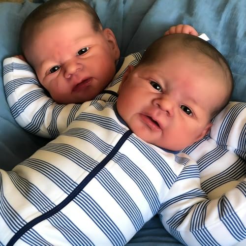 Muñecos Bebé Reborn Twins Vinilo Realistas 17 Pulgadas miniatura 2