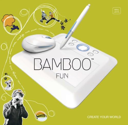 Bamboo Fun (Small) White Tablet with Pen, Mouse & Graphics Software