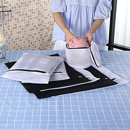 Image of Lukzer Mesh Laundry Bags for Washing Machine & Travel Storage (Set of 4) Laundry Organizer Bags with Rust-Free Zipper for Bra, Lingerie, Baby Clothes, Delicates, Hosiery & Shoes