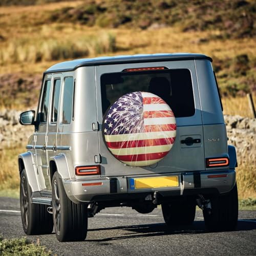 Image of Spare Tire Cover American Flag Wheel Covers USA Flag Weatherproof Universal Wheel Protectors for Rv SUV Camper Travel Trailer 14 Inch