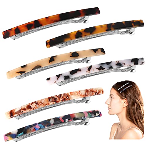 6 Pcs Barrettes à Cheveux, Barrette à Cheveux Femme pour toutes les Coiffures, Pince à Cheveux Rectangle Convient à toutes les Occasions et Barrette Pince Cheveux a 6 Couleurs Barrettes Clip Français Cover