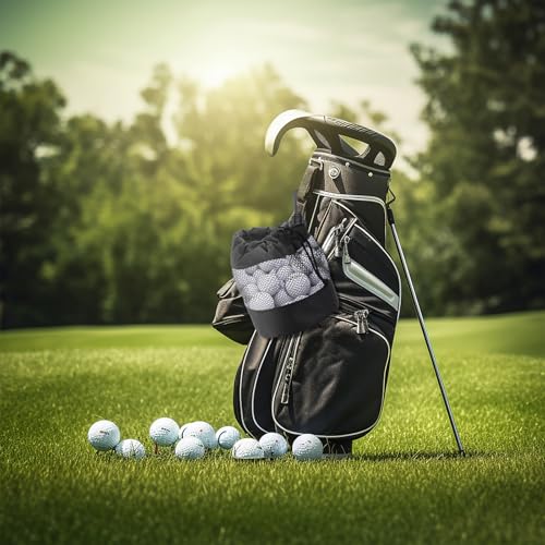 JJUNW 2 Pcs Golf Balls Storage Bag, Nylon Mesh Golf Ball Bags, Golf Pouch Bags Drawstring, Golf Bag Organizer Golf Shag Bag Golf Bag Organizer for Storing Golf Balls