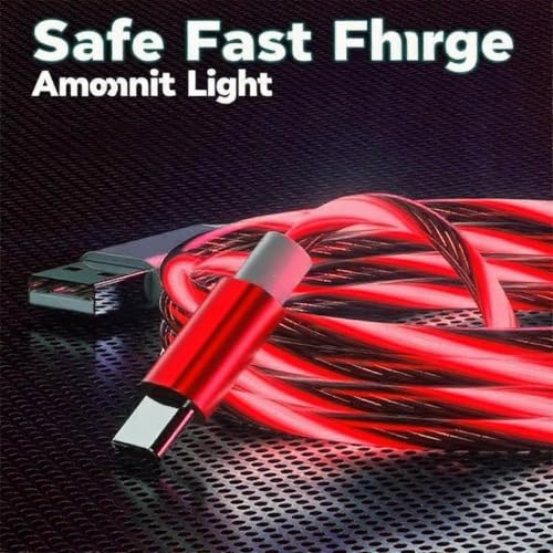Image of USB A to C Android Data Cable, Red Model Supports Fast Charging and high-Speed Data Transmission, Equipped with LED to Display Current, Compatible with All Type C devices-39 inches Red.