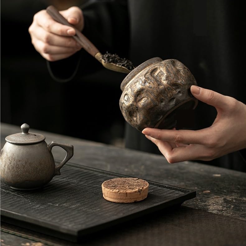 HLTYGWX Słoik cukru gruba puszki na herbatę przenośne małe puste pudełka ceramiczne uszczelnione, odporne na wilgoć Pu'er przechowywanie w domu pojemnik na herbatę