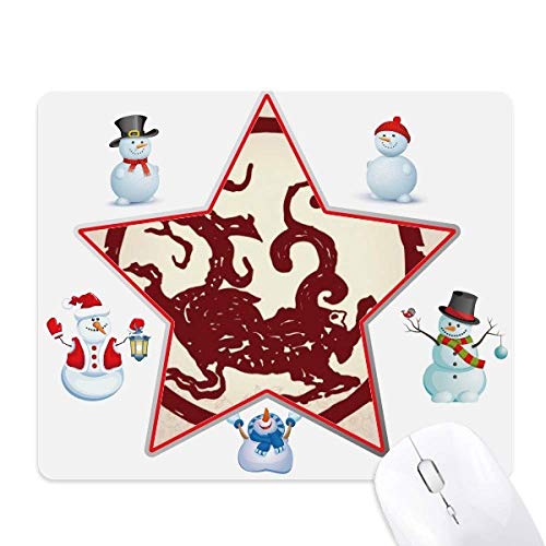 Tapis de souris Dragon Chinois Bonhomme de Neige Noël Souris Star pour ordinateur
