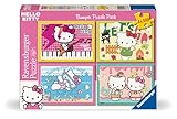Ravensburger Hello Kitty Bumper Puzzle Pack – 4 x 100 Piece XXL Jigsaw Puzzles – Colorful Music, Outdoors, Underwater & Sweet Treat Scenes – Durable & Family-Friendly – Ages 5+